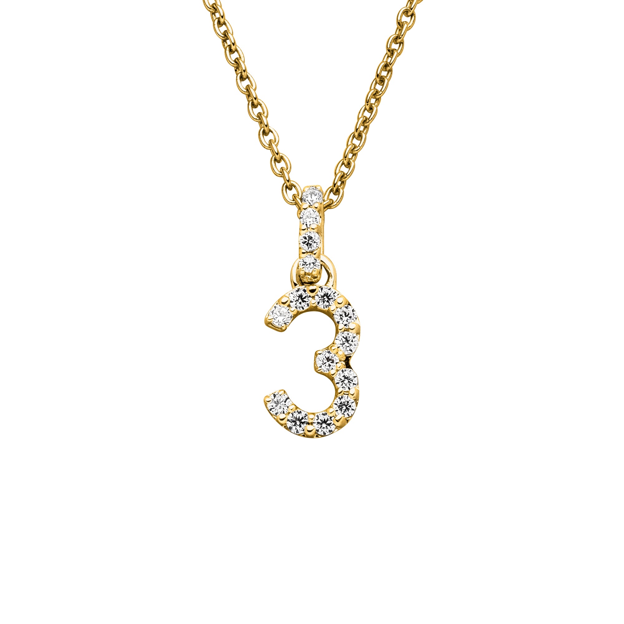 DIAMANDO ANHÄNGER ZAHL - 3 - 0.13ct