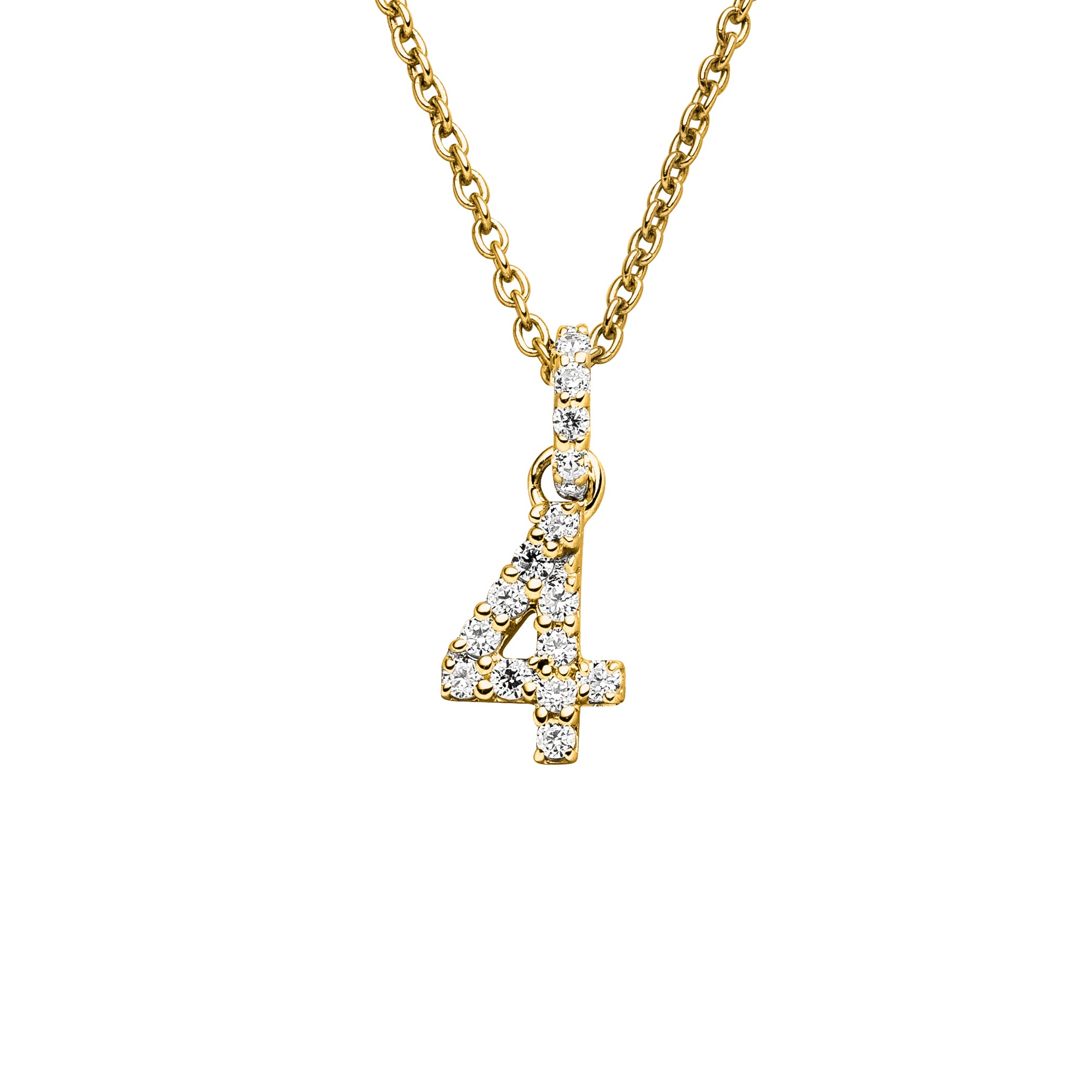 DIAMANDO ANHÄNGER ZAHL - 4 - 0.13ct