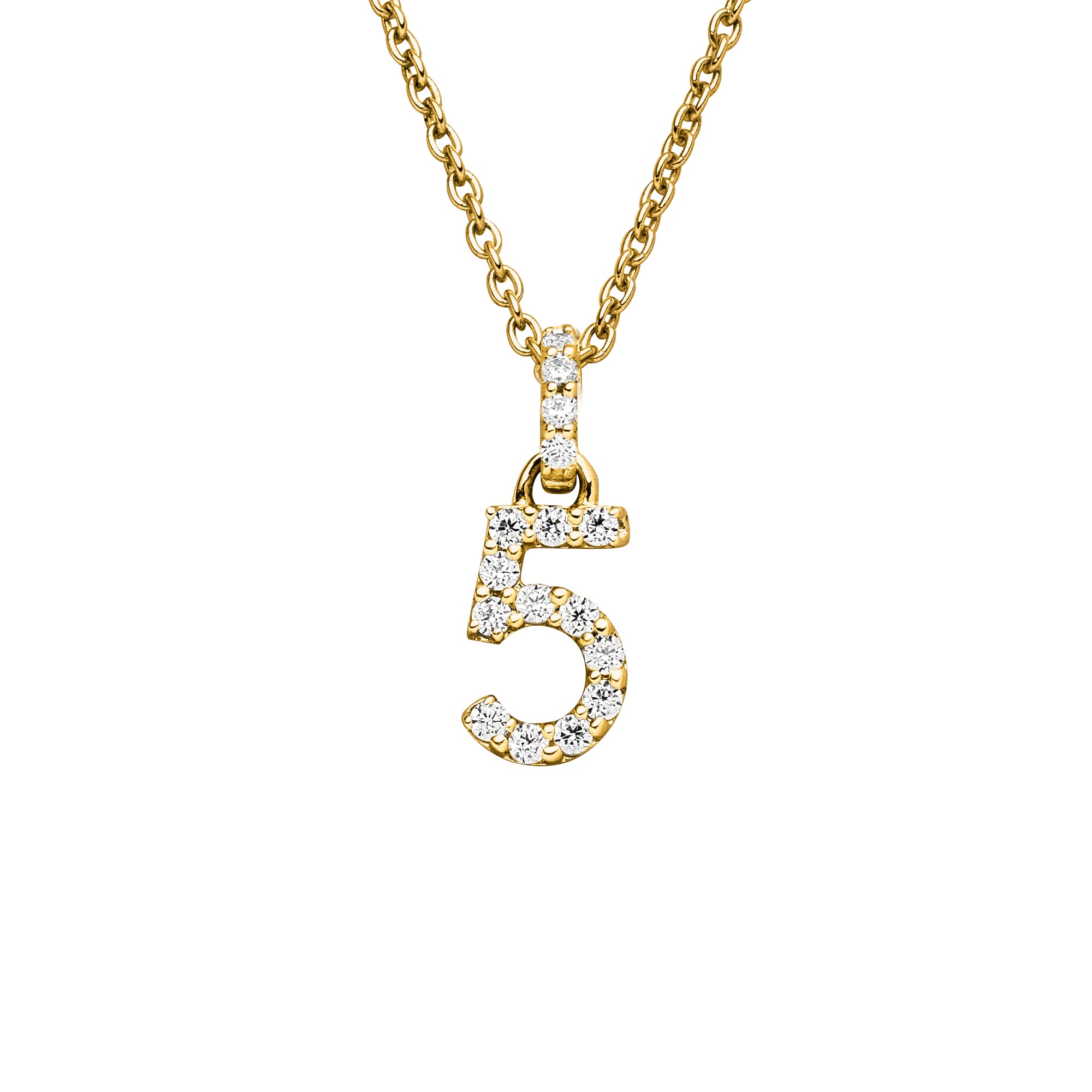 DIAMANDO ANHÄNGER ZAHL - 5 - 0.14ct