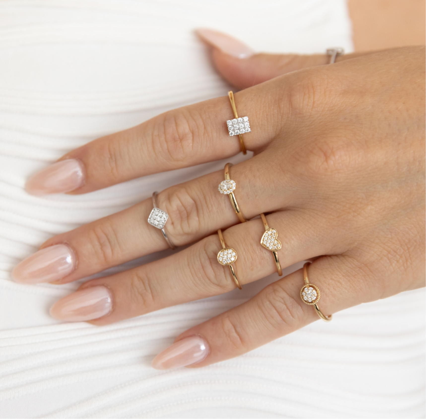 DIAMANDO FILI SQUARE RING 0.07ct