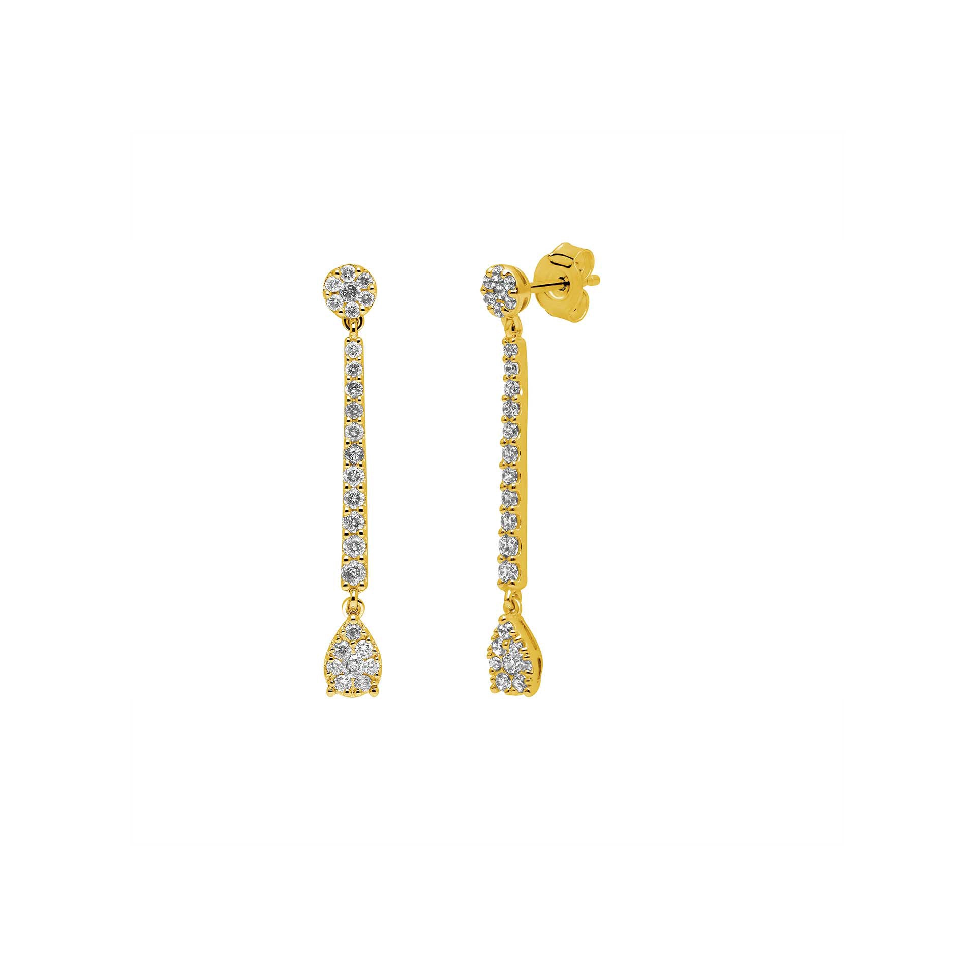 DIAMANDO FALLING PEAR PAVÉ OHRRINGE 0.75ct