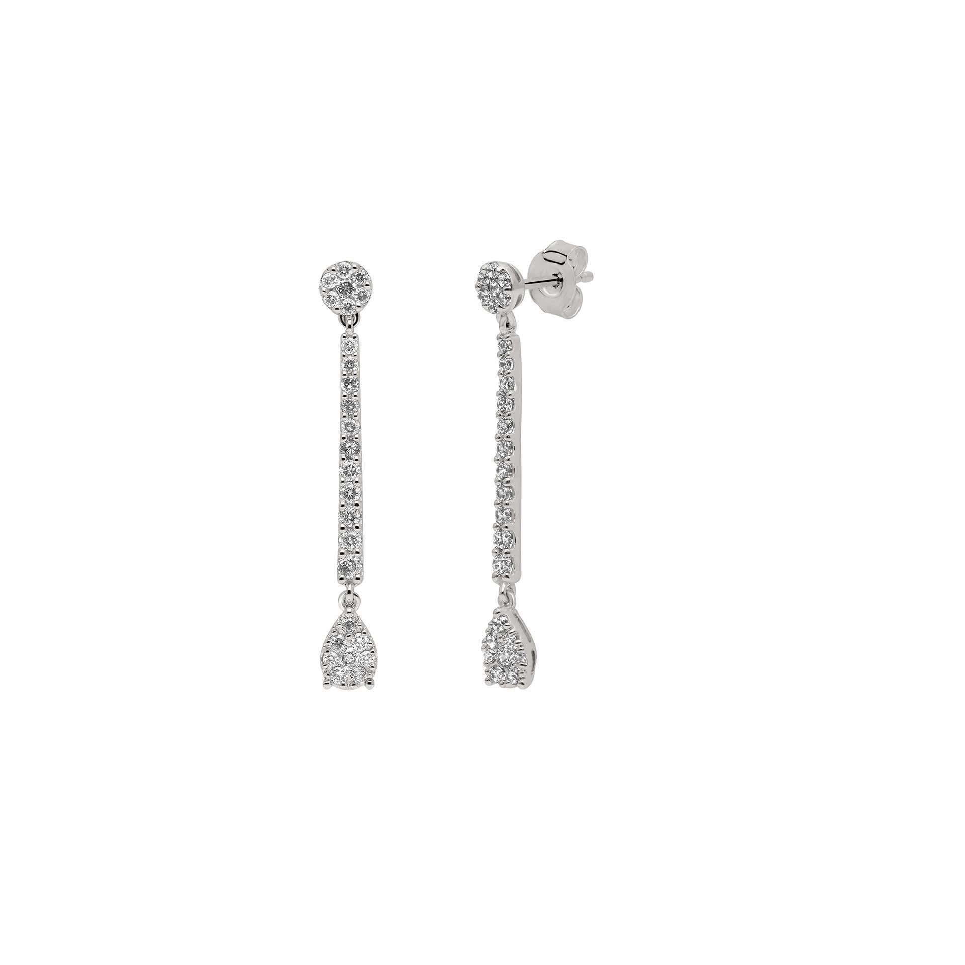 DIAMANDO FALLING PEAR PAVÉ OHRRINGE 0.75ct