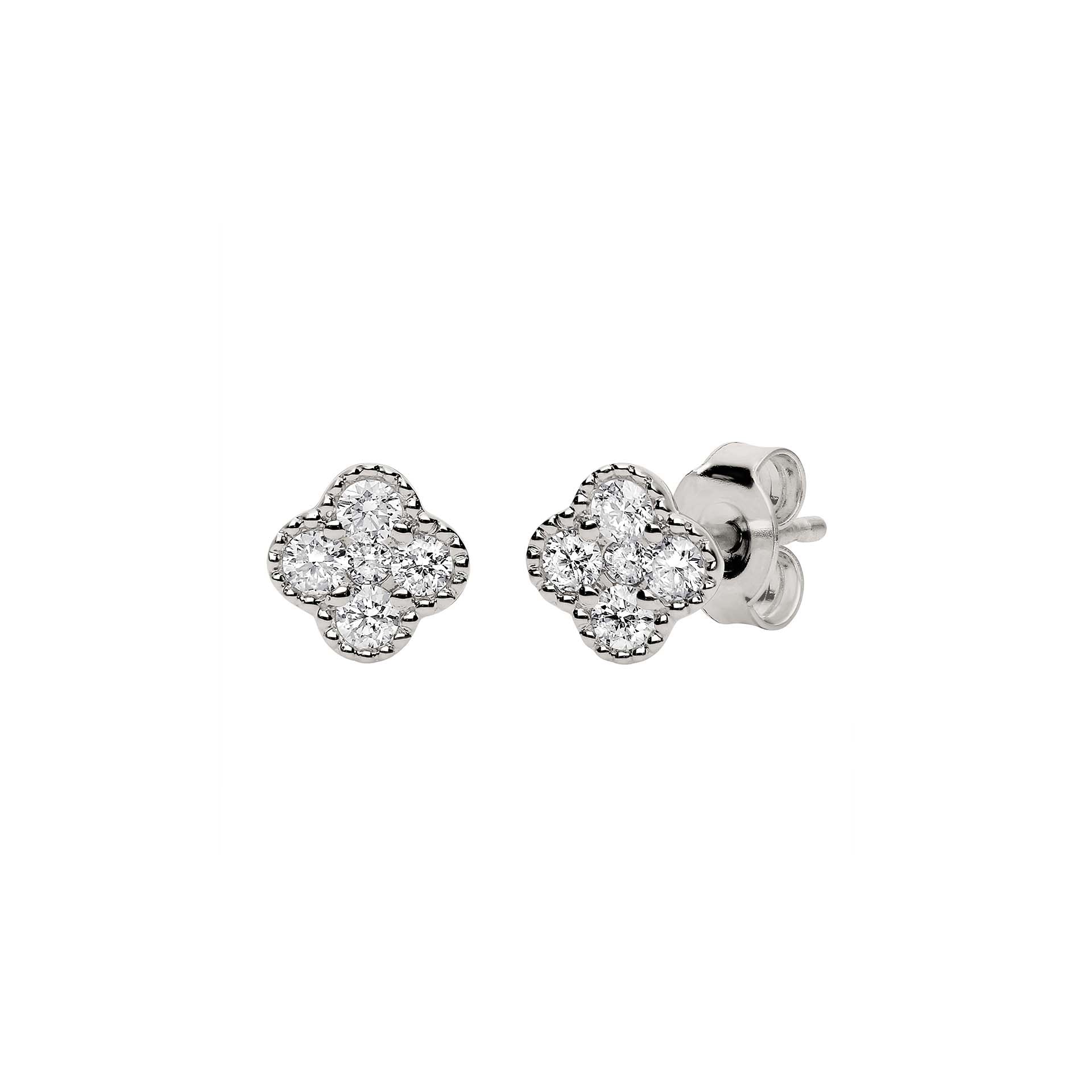 DIAMANDO FLUTED LUCKY LEAF OHRRINGE 0.22ct