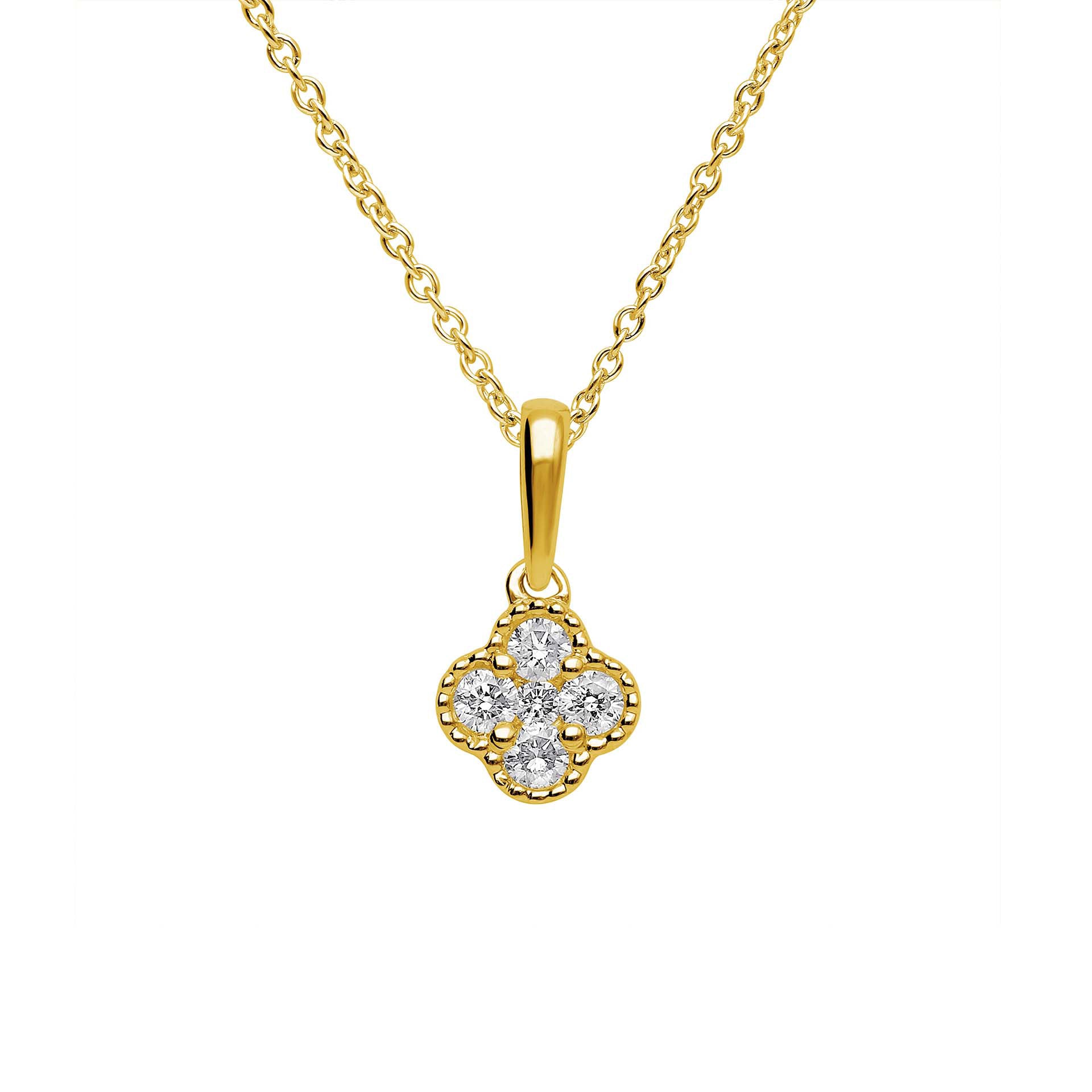 DIAMANDO FLUTED LUCKY LEAF ANHÄNGER 0.11ct