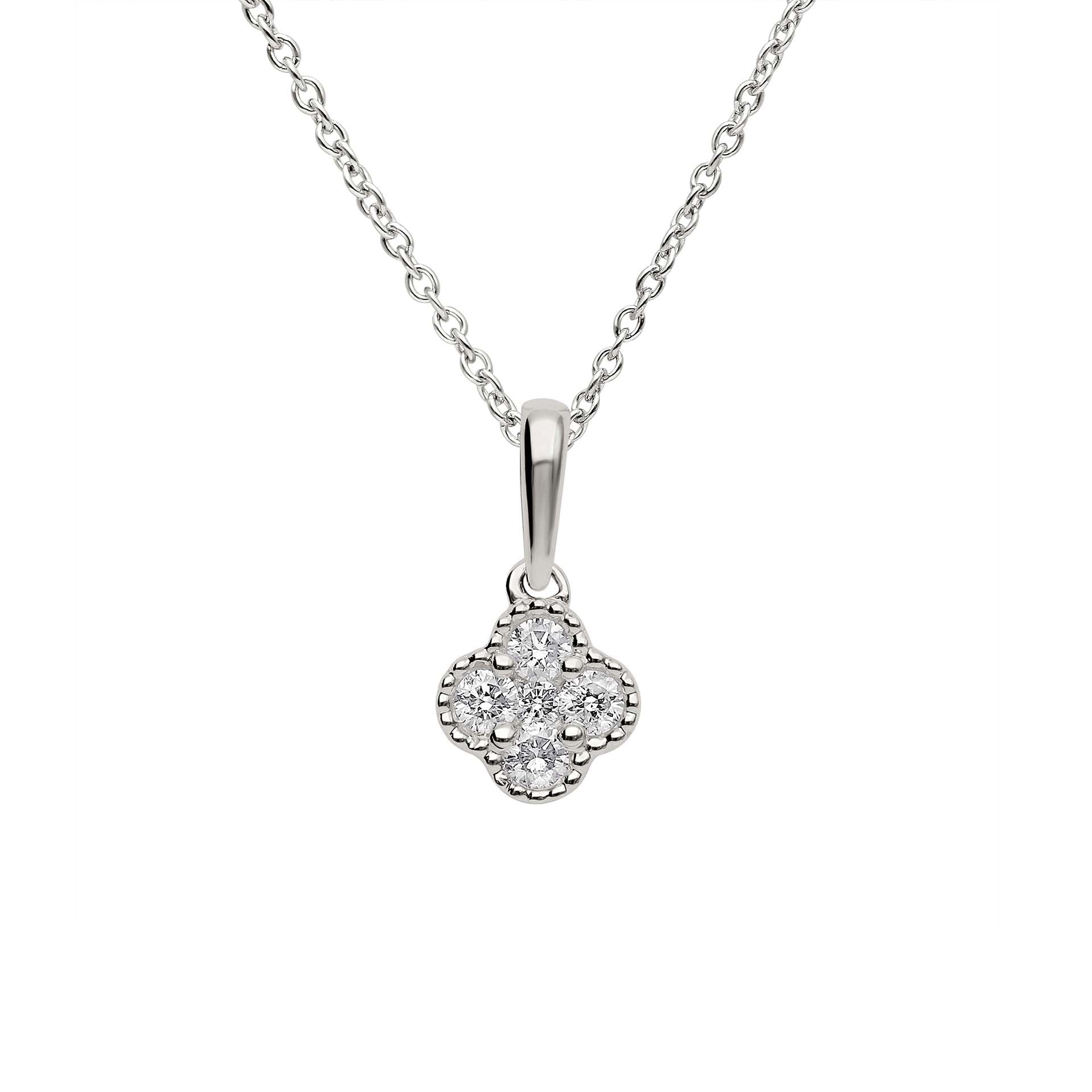 DIAMANDO FLUTED LUCKY LEAF ANHÄNGER 0.11ct