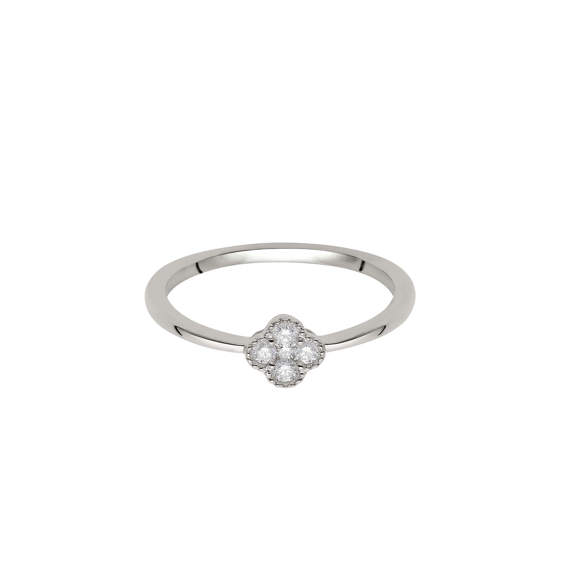 DIAMANDO FLUTED LUCKY LEAF RING 0.11ct